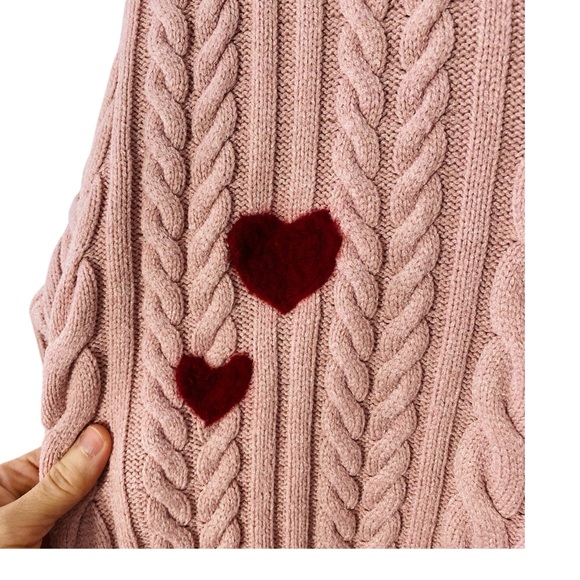 HAND CRAFTED Needle Felted Hearts Sweater - Picture 4 of 10